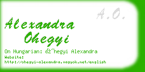 alexandra ohegyi business card